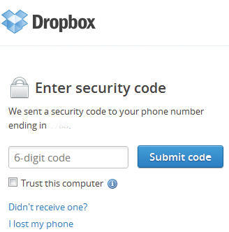 Dropbox Google Authenticator Barcode