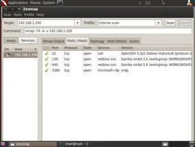 Figure 4: Examining specific information on discovered open port scan.